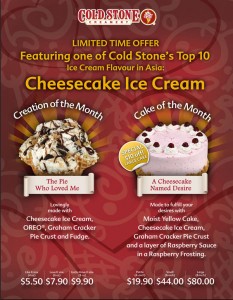 cold stone creamery cheesecake ice cream
