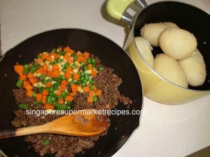 coroquette cooked ingredients