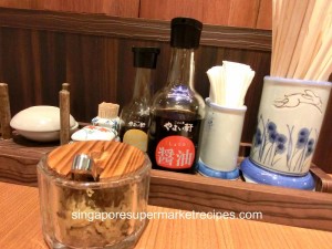 yayoiken japanese restaurant condiments