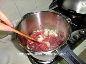 Japanese Beef Stew Recipe sauteed meat