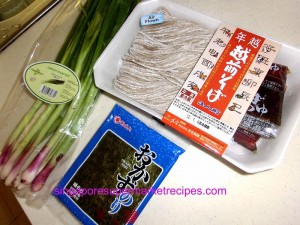 Japanese New Year  Soba ingredients