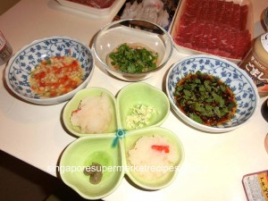 home made steamboat dipping sauces