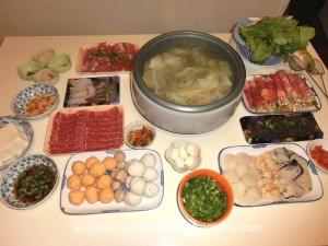 vegetables and meat rolls for steamboat