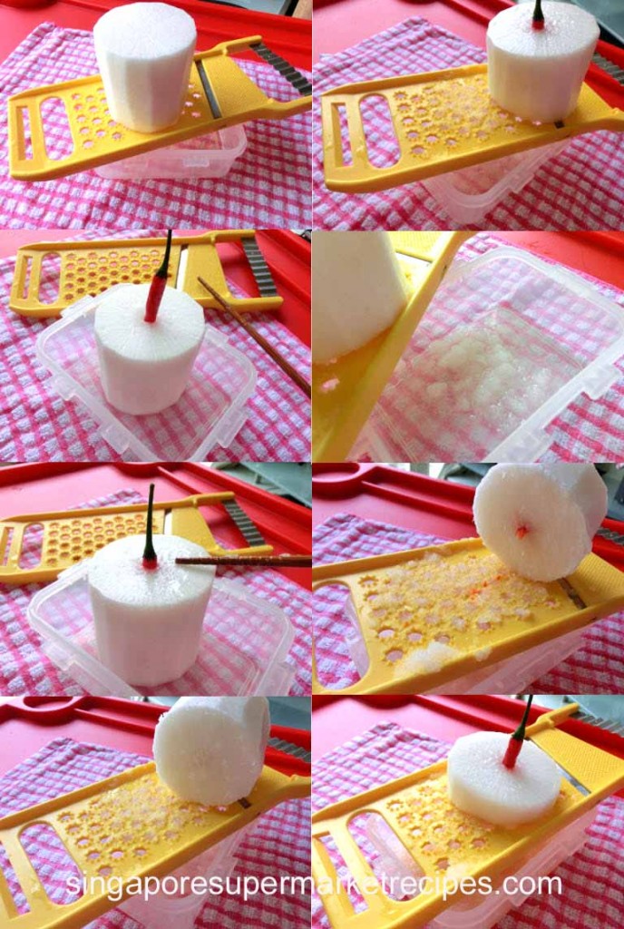 how to make grated radish or daikon oroshi for steamboat dipping sauce