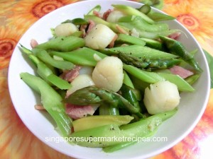 simple & quick recipes - scallop with asparagus and celery