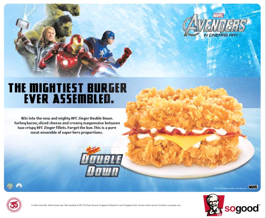 KFC AVENGERS DOUBLE DOWN BURGER – THE ULTIMATE SHOW DOWN BURGER WOW ...