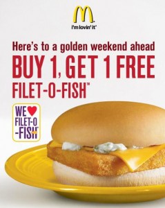 mcdonald 1 for 1 filet o fish promotions