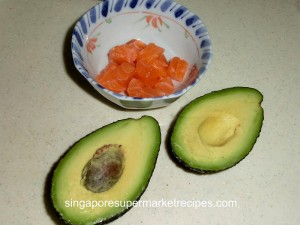 salmon avocado toppings for handroll sushi