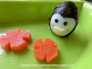 Quail Egg Penguin for kids bento