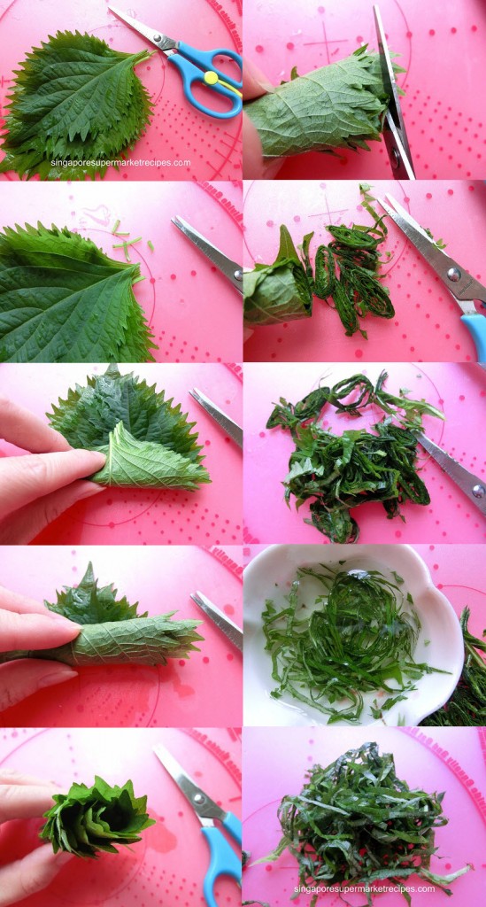 How to cut Shiso Leaves