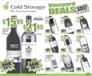 Cold Storage wine supermarket promotions