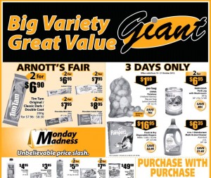 Giant weekly supermarket promotions