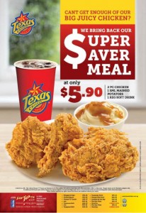 Texas Chicken Super Saver Meal Promotions